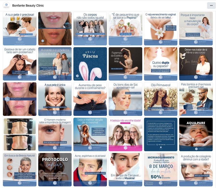 Redes Sociais - Clínica Bonfante - Health & Skin Medecine